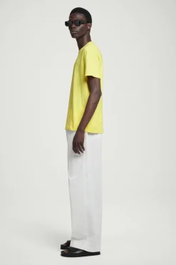 New COS REGULAR LIGHTWEIGHT BRUSHED-COTTON T-SHIRT YELLOW