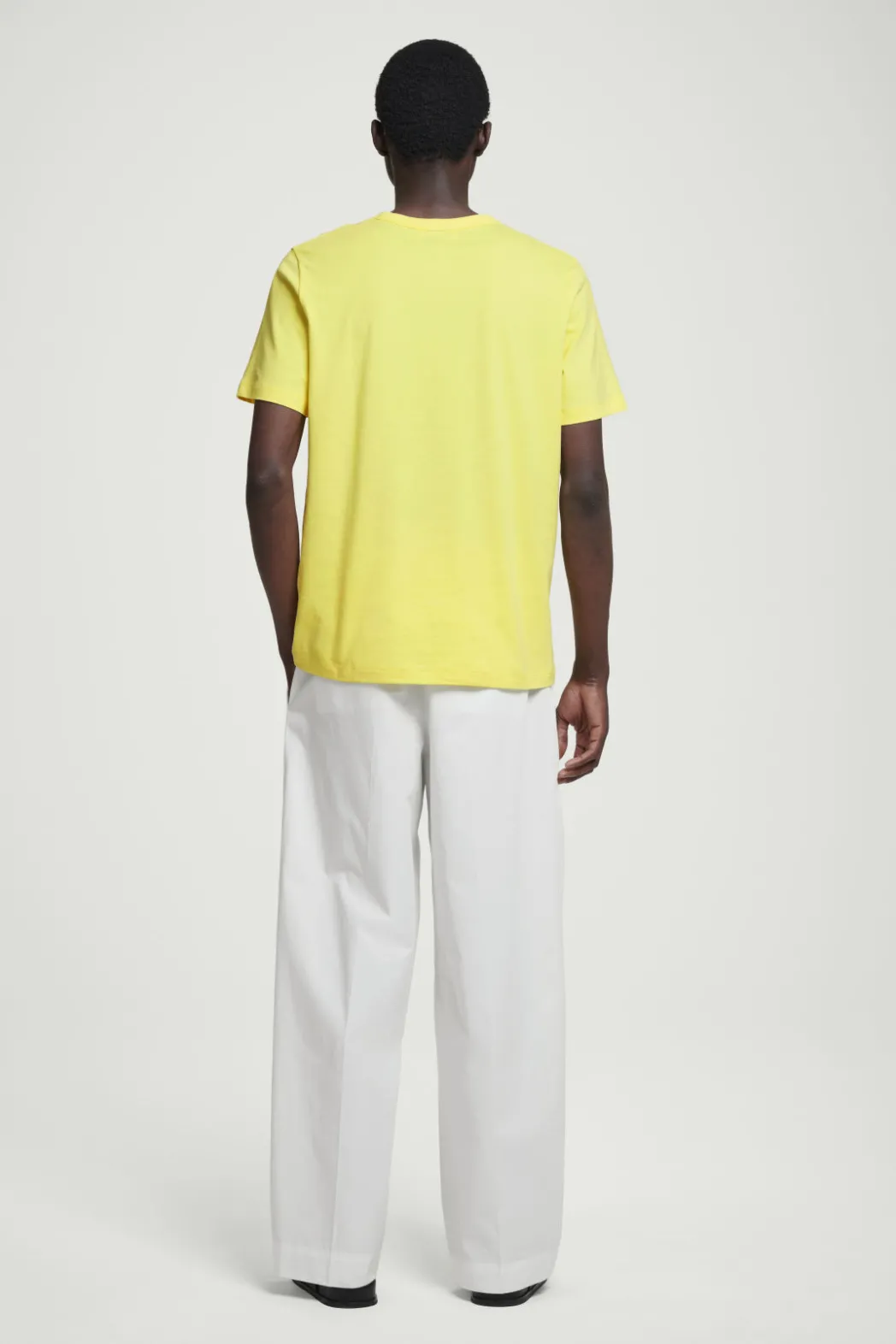 New COS REGULAR LIGHTWEIGHT BRUSHED-COTTON T-SHIRT YELLOW