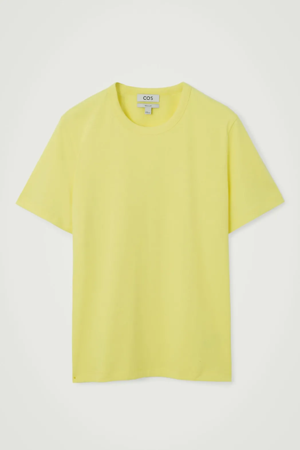 New COS REGULAR LIGHTWEIGHT BRUSHED-COTTON T-SHIRT YELLOW