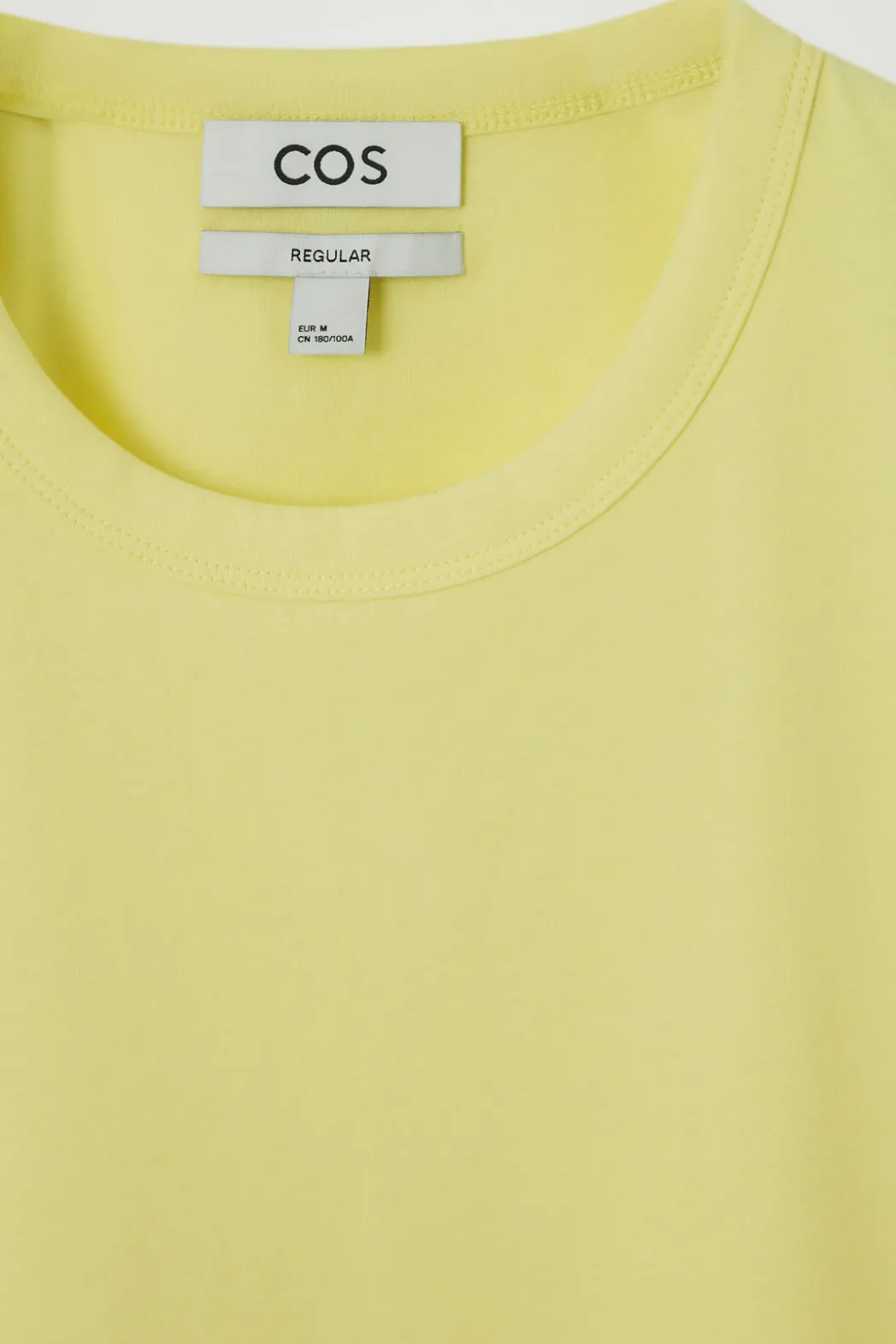 New COS REGULAR LIGHTWEIGHT BRUSHED-COTTON T-SHIRT YELLOW