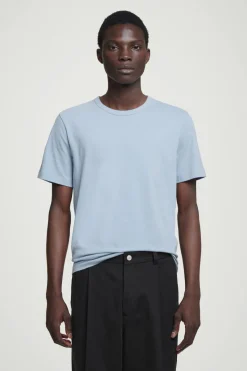 New COS REGULAR LIGHTWEIGHT BRUSHED-COTTON T-SHIRT LIGHT BLUE