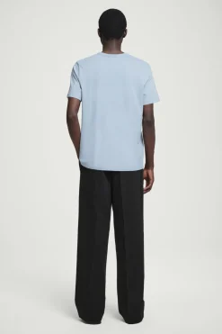 New COS REGULAR LIGHTWEIGHT BRUSHED-COTTON T-SHIRT LIGHT BLUE