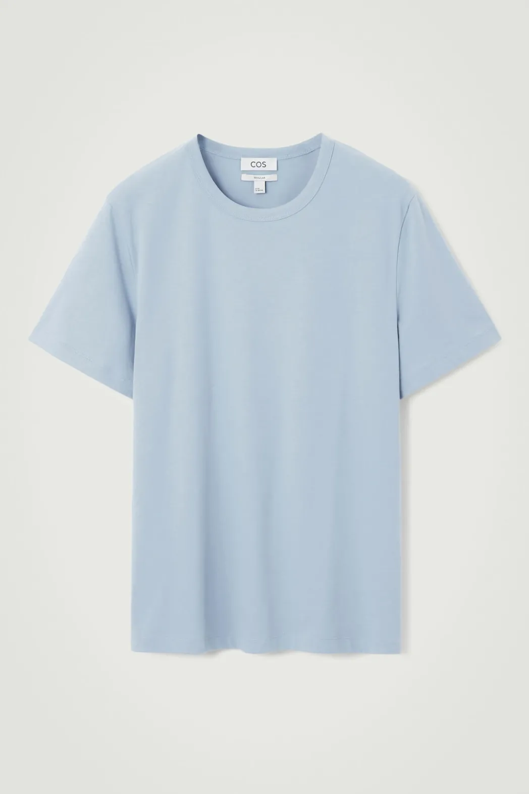 New COS REGULAR LIGHTWEIGHT BRUSHED-COTTON T-SHIRT LIGHT BLUE