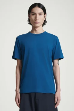 Best COS REGULAR LIGHTWEIGHT BRUSHED-COTTON T-SHIRT BLUE