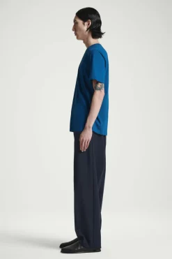 Best COS REGULAR LIGHTWEIGHT BRUSHED-COTTON T-SHIRT BLUE