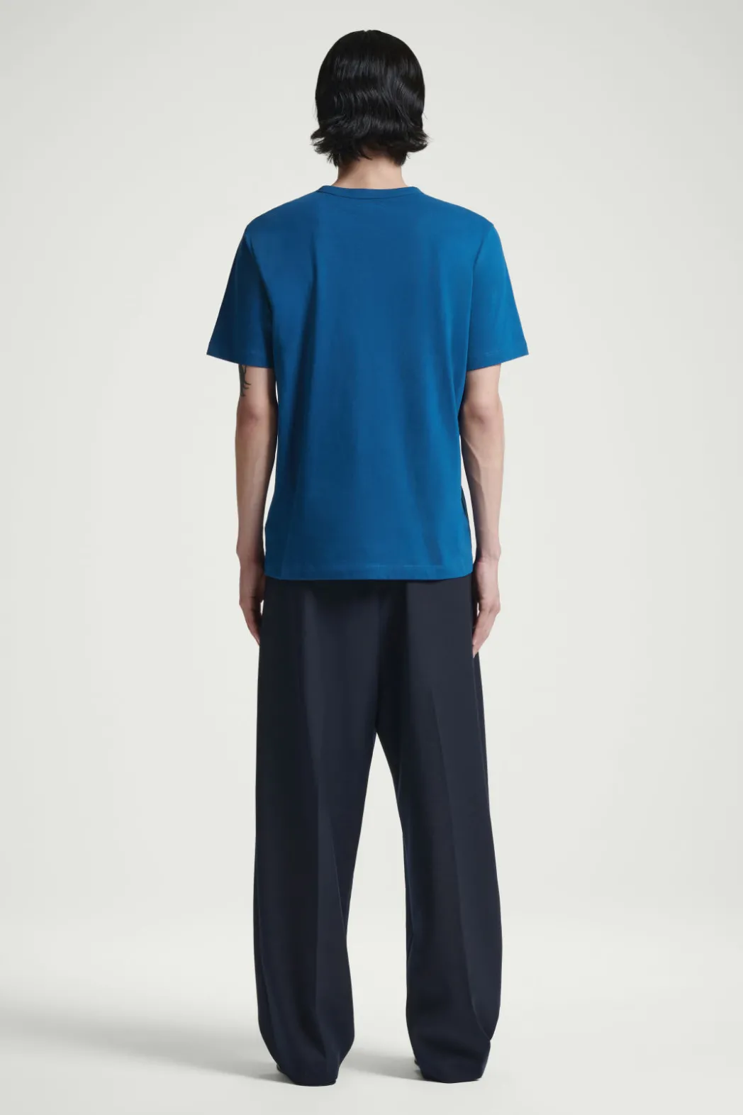 Best COS REGULAR LIGHTWEIGHT BRUSHED-COTTON T-SHIRT BLUE