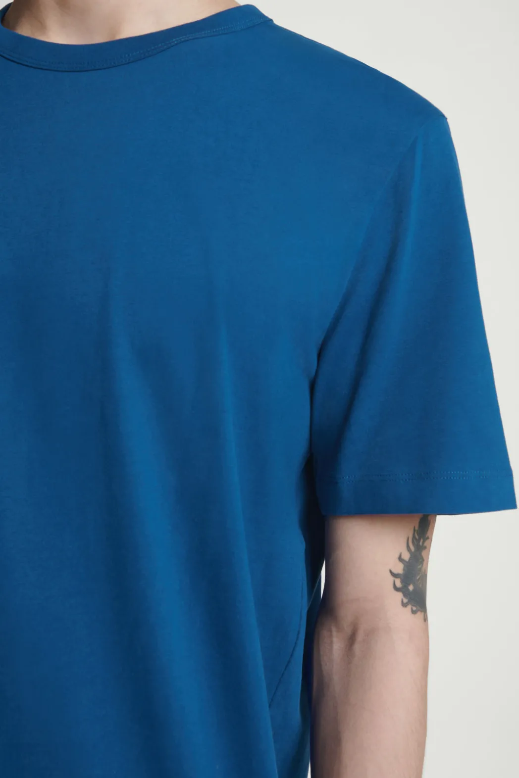 Best COS REGULAR LIGHTWEIGHT BRUSHED-COTTON T-SHIRT BLUE