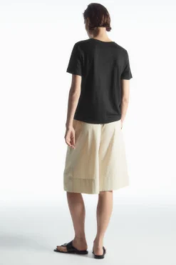 Sale COS REGULAR LINEN T-SHIRT Black