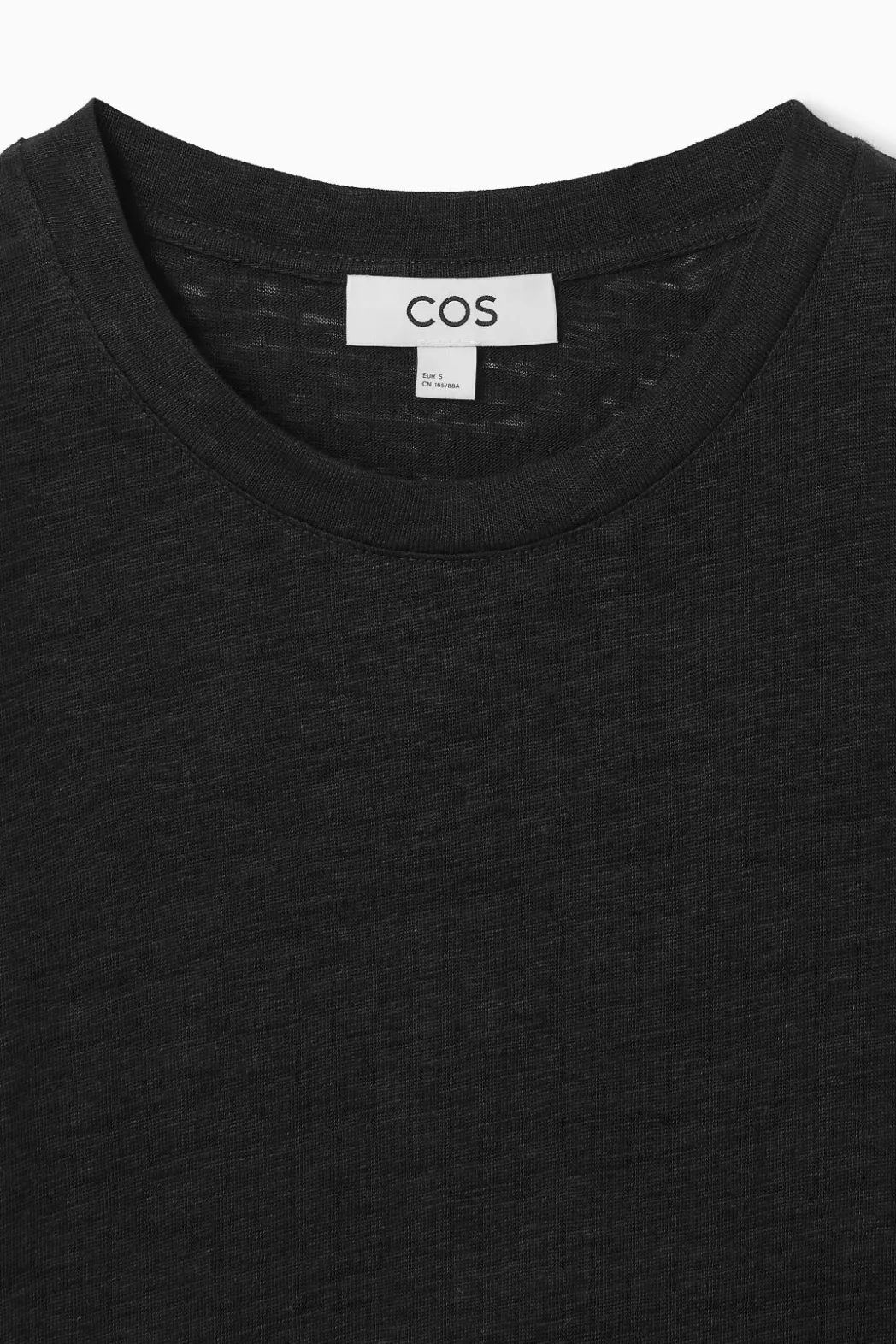 Sale COS REGULAR LINEN T-SHIRT Black