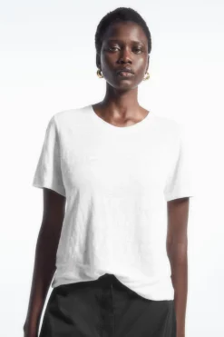 Hot COS REGULAR LINEN T-SHIRT White