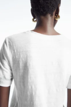 Hot COS REGULAR LINEN T-SHIRT White