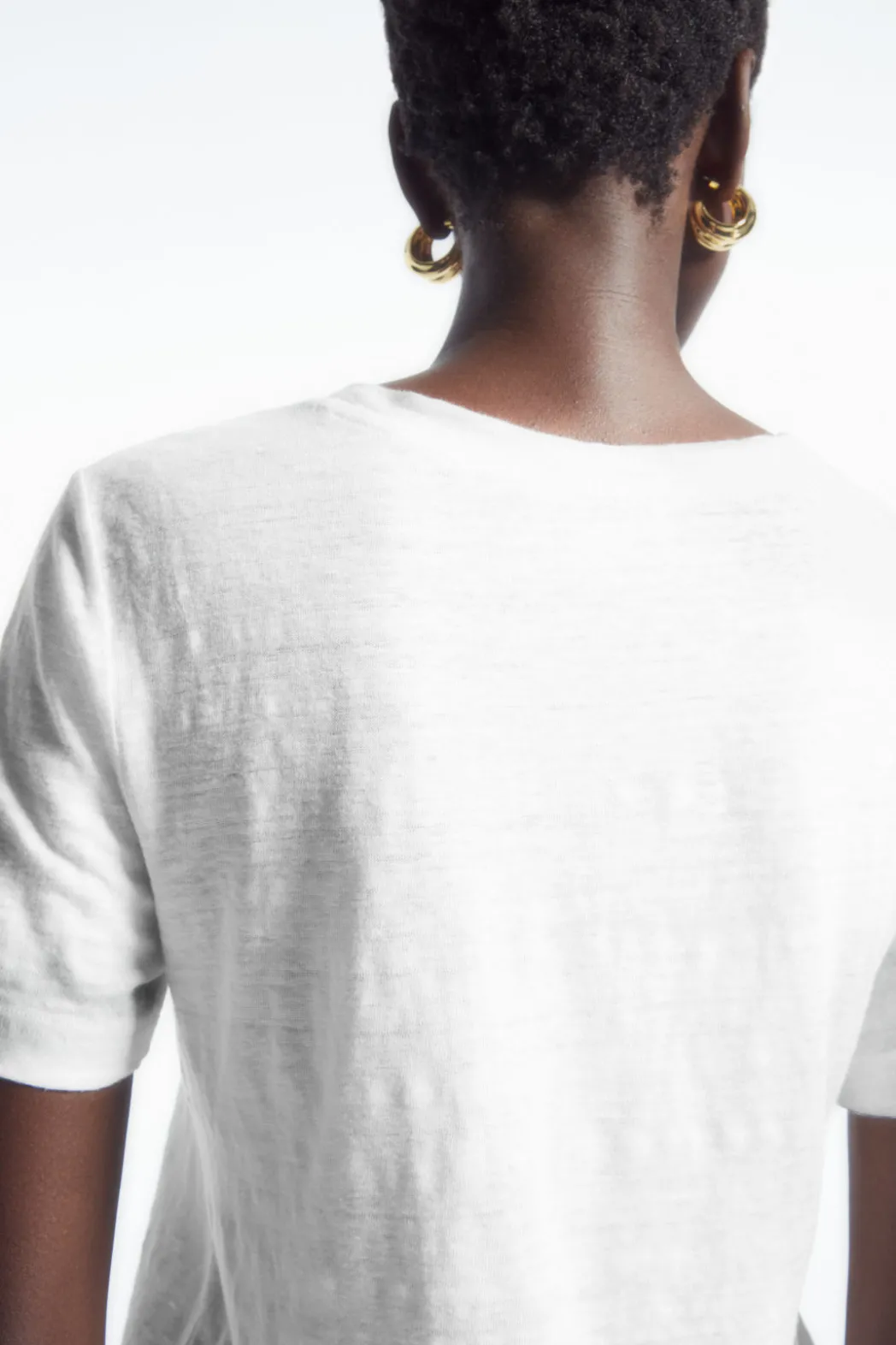 Hot COS REGULAR LINEN T-SHIRT White