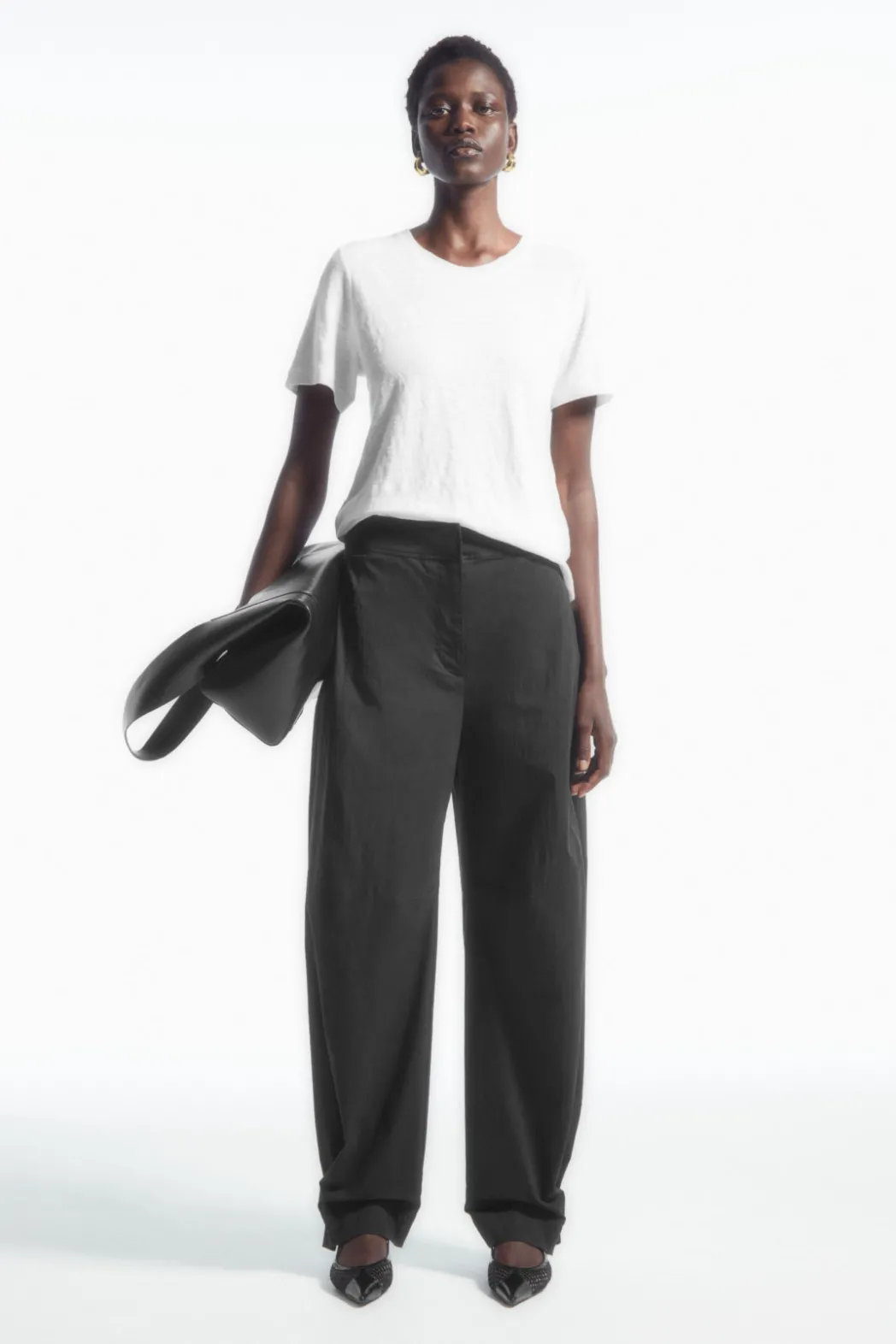 Hot COS REGULAR LINEN T-SHIRT White