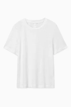 Hot COS REGULAR LINEN T-SHIRT White