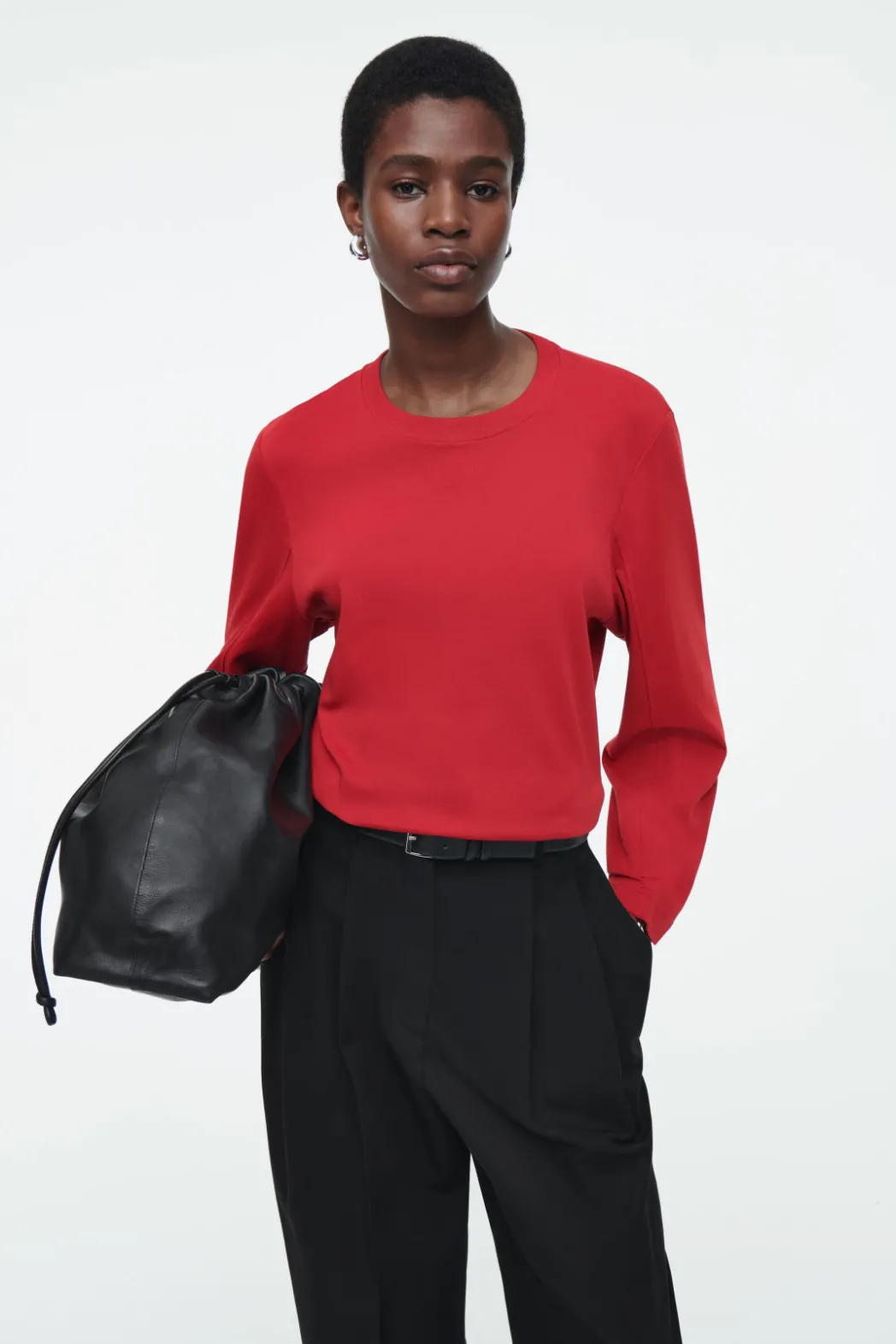 COS REGULAR LONG-SLEEVED T-SHIRT RED