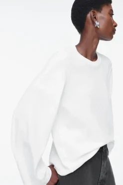 Discount COS REGULAR LONG-SLEEVED T-SHIRT WHITE