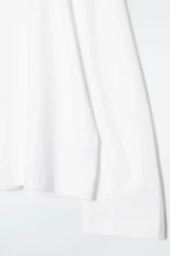 Discount COS REGULAR LONG-SLEEVED T-SHIRT WHITE