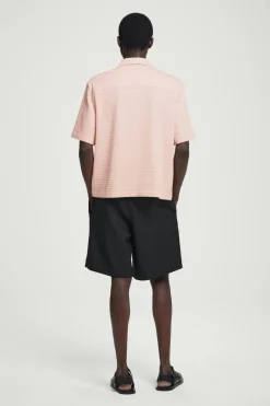 Clearance COS REGULAR SEERSUCKER COTTON SHORT-SLEEVED SHIRT PINK