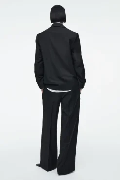 Best COS REGULAR SINGLE-BREASTED WOOL BLAZER BLACK