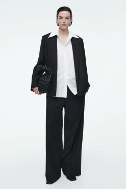 Best COS REGULAR SINGLE-BREASTED WOOL BLAZER BLACK