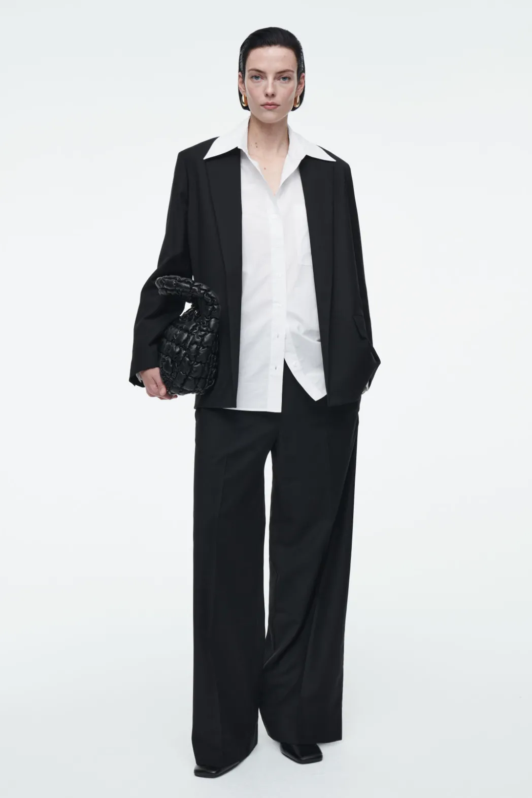 Best COS REGULAR SINGLE-BREASTED WOOL BLAZER BLACK