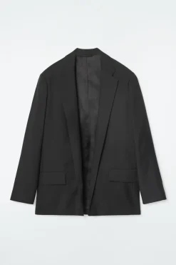 Best COS REGULAR SINGLE-BREASTED WOOL BLAZER BLACK
