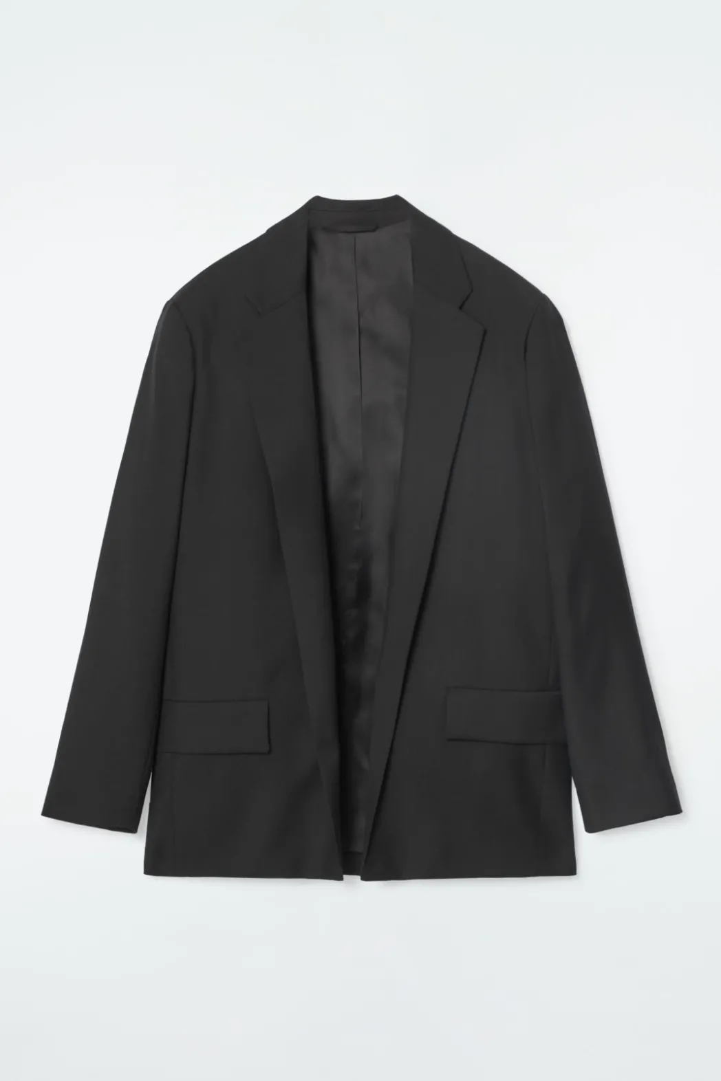 Best COS REGULAR SINGLE-BREASTED WOOL BLAZER BLACK