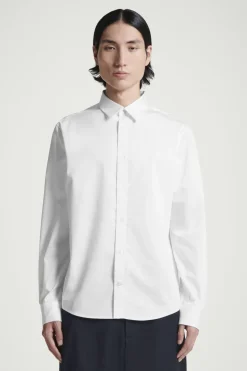 Discount COS REGULAR TAILORED COTTON SHIRT WHITE