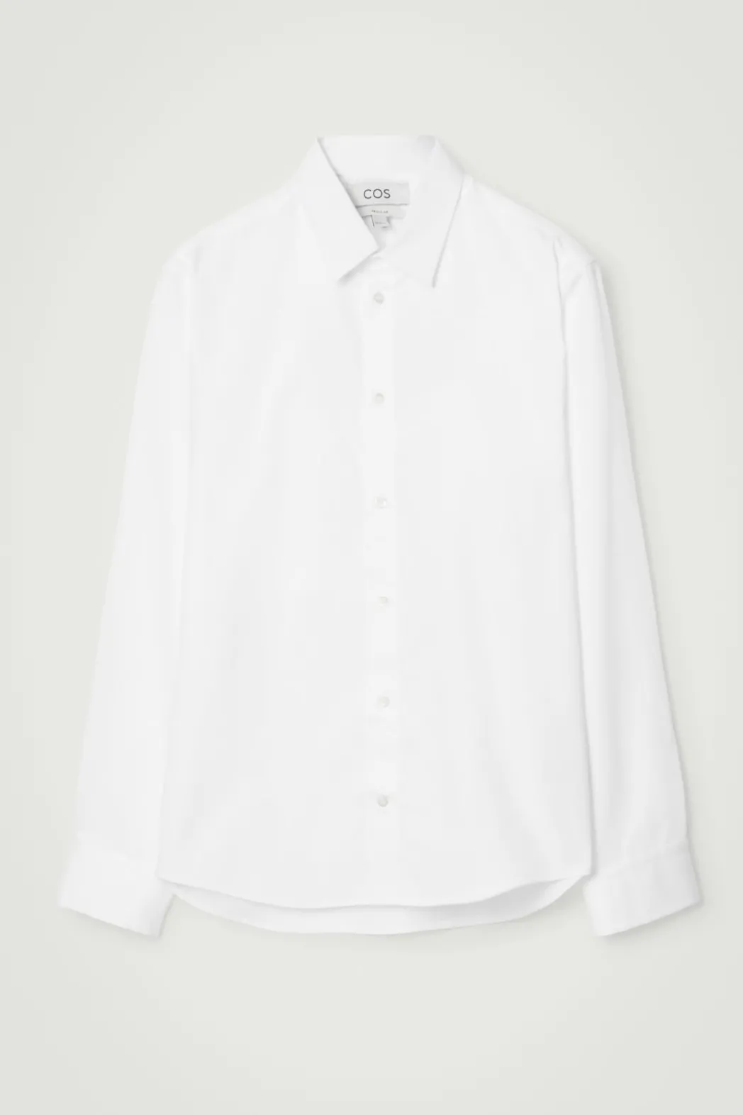 Discount COS REGULAR TAILORED COTTON SHIRT WHITE