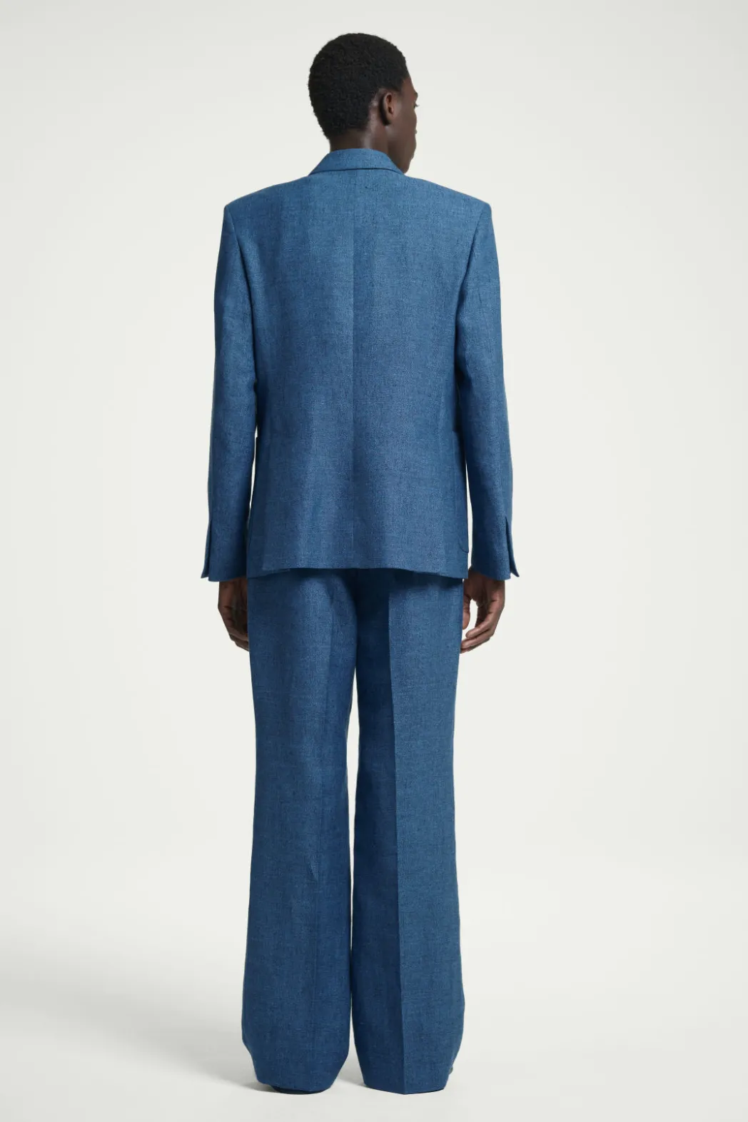 Clearance COS REGULAR TAILORED LINEN FLARED PANTS BLUE