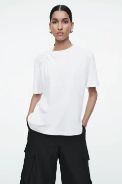Online COS REGULAR TWIST-NECK T-SHIRT WHITE