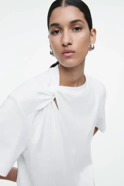 Online COS REGULAR TWIST-NECK T-SHIRT WHITE