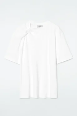 Online COS REGULAR TWIST-NECK T-SHIRT WHITE