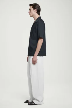 Hot COS REGULAR UTILITY COTTON SHORT-SLEEVED SHIRT NAVY
