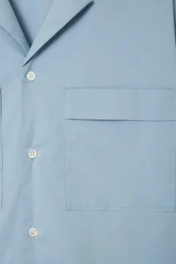 Discount COS REGULAR UTILITY COTTON SHORT-SLEEVED SHIRT LIGHT BLUE