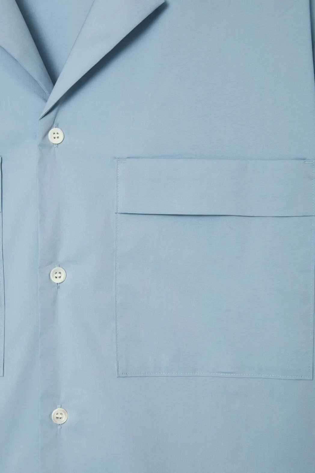Discount COS REGULAR UTILITY COTTON SHORT-SLEEVED SHIRT LIGHT BLUE