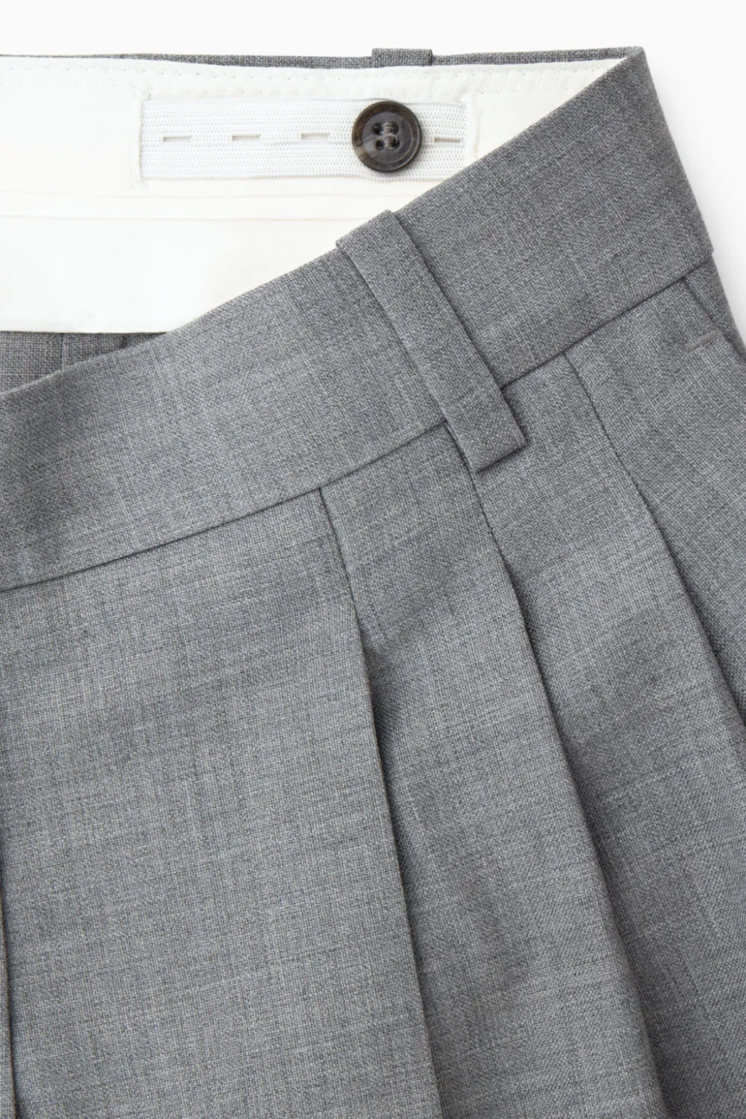 Clearance COS REGULAR WOOL BARREL-LEG PANTS GRAY MÉLANGE