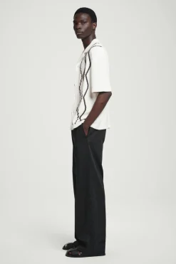 Outlet COS RELAXED ABSTRACT ARGYLE-KNIT SHIRT WHITE