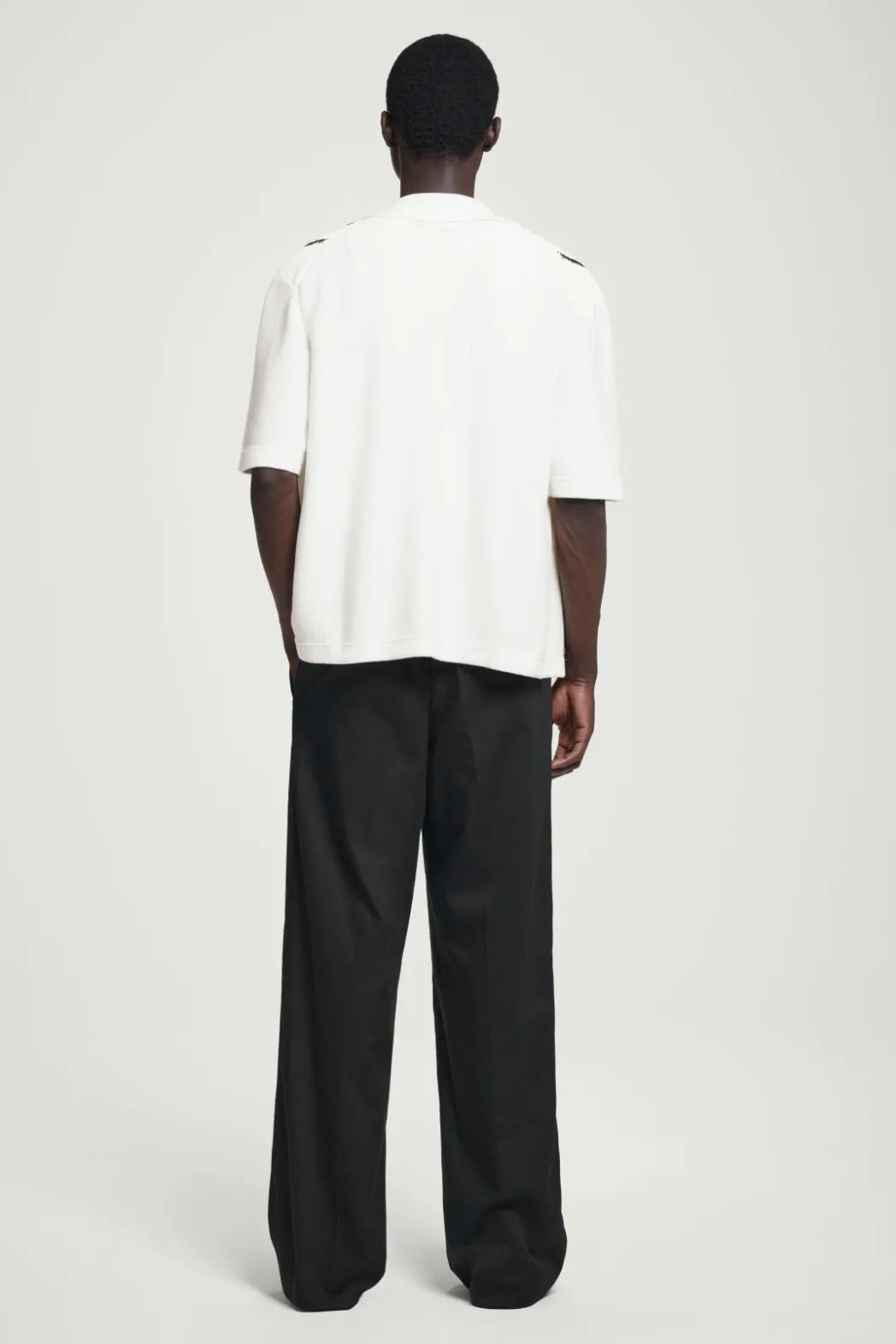 Outlet COS RELAXED ABSTRACT ARGYLE-KNIT SHIRT WHITE