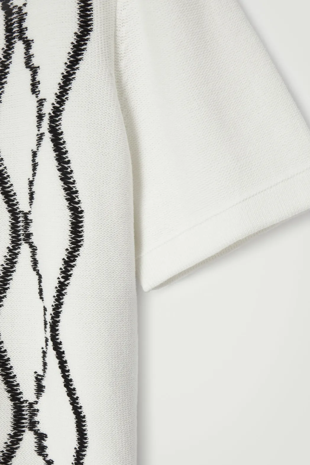 Outlet COS RELAXED ABSTRACT ARGYLE-KNIT SHIRT WHITE