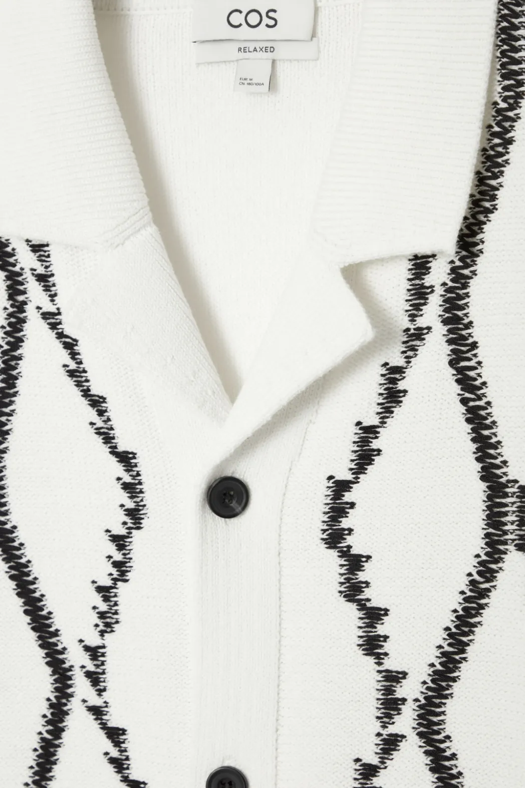 Outlet COS RELAXED ABSTRACT ARGYLE-KNIT SHIRT WHITE