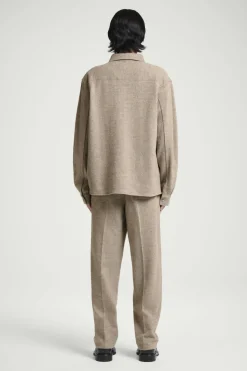 Sale COS RELAXED BOILED-WOOL OVERSHIRT BEIGE