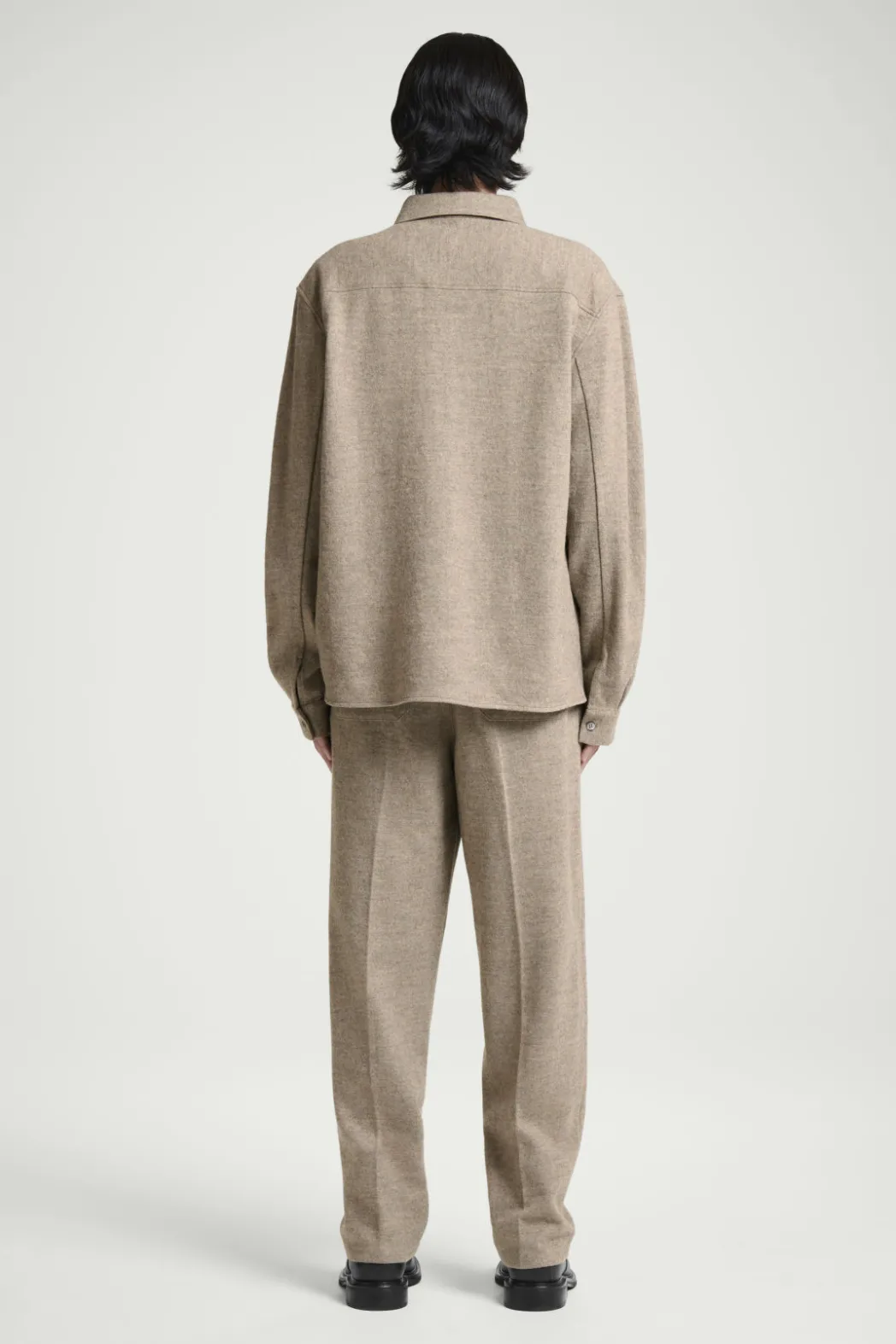 Sale COS RELAXED BOILED-WOOL OVERSHIRT BEIGE