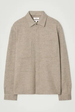Sale COS RELAXED BOILED-WOOL OVERSHIRT BEIGE