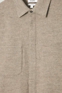 Sale COS RELAXED BOILED-WOOL OVERSHIRT BEIGE