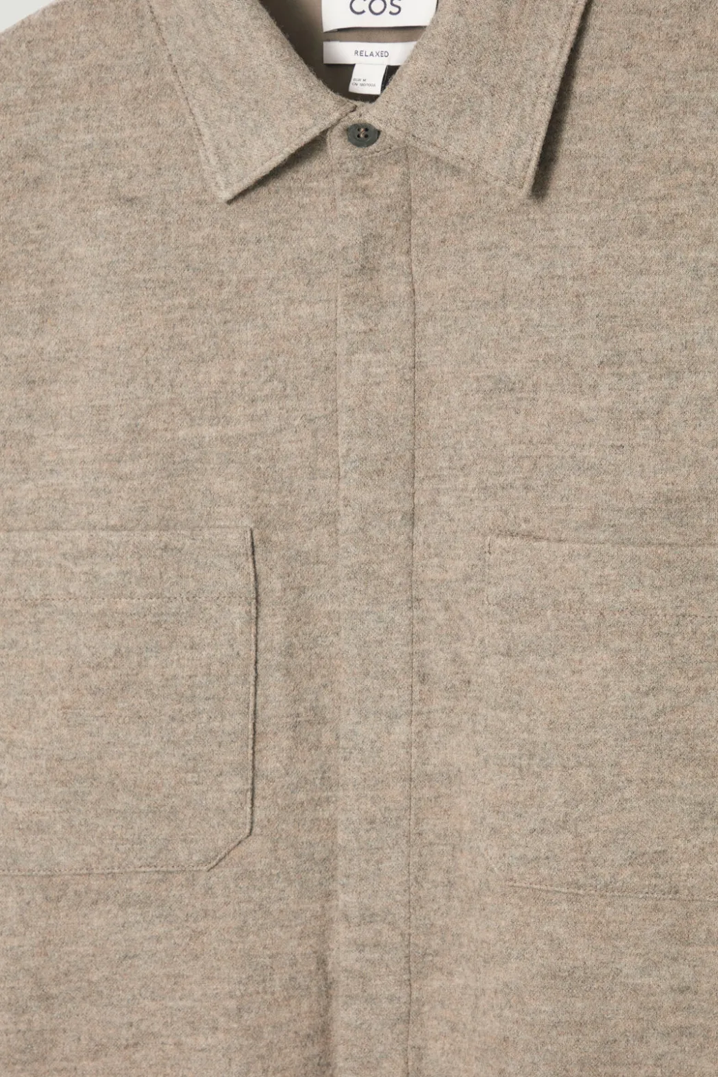 Sale COS RELAXED BOILED-WOOL OVERSHIRT BEIGE