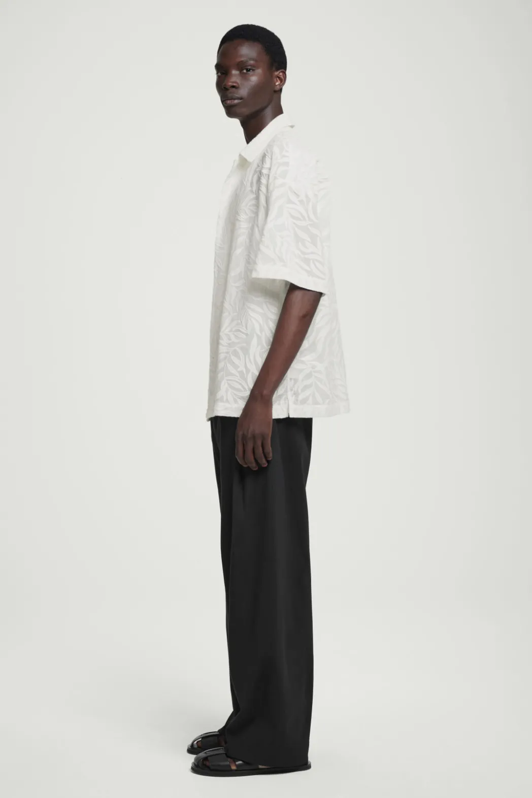 Best COS RELAXED BRODERIE-ANGLAISE COTTON SHIRT WHITE
