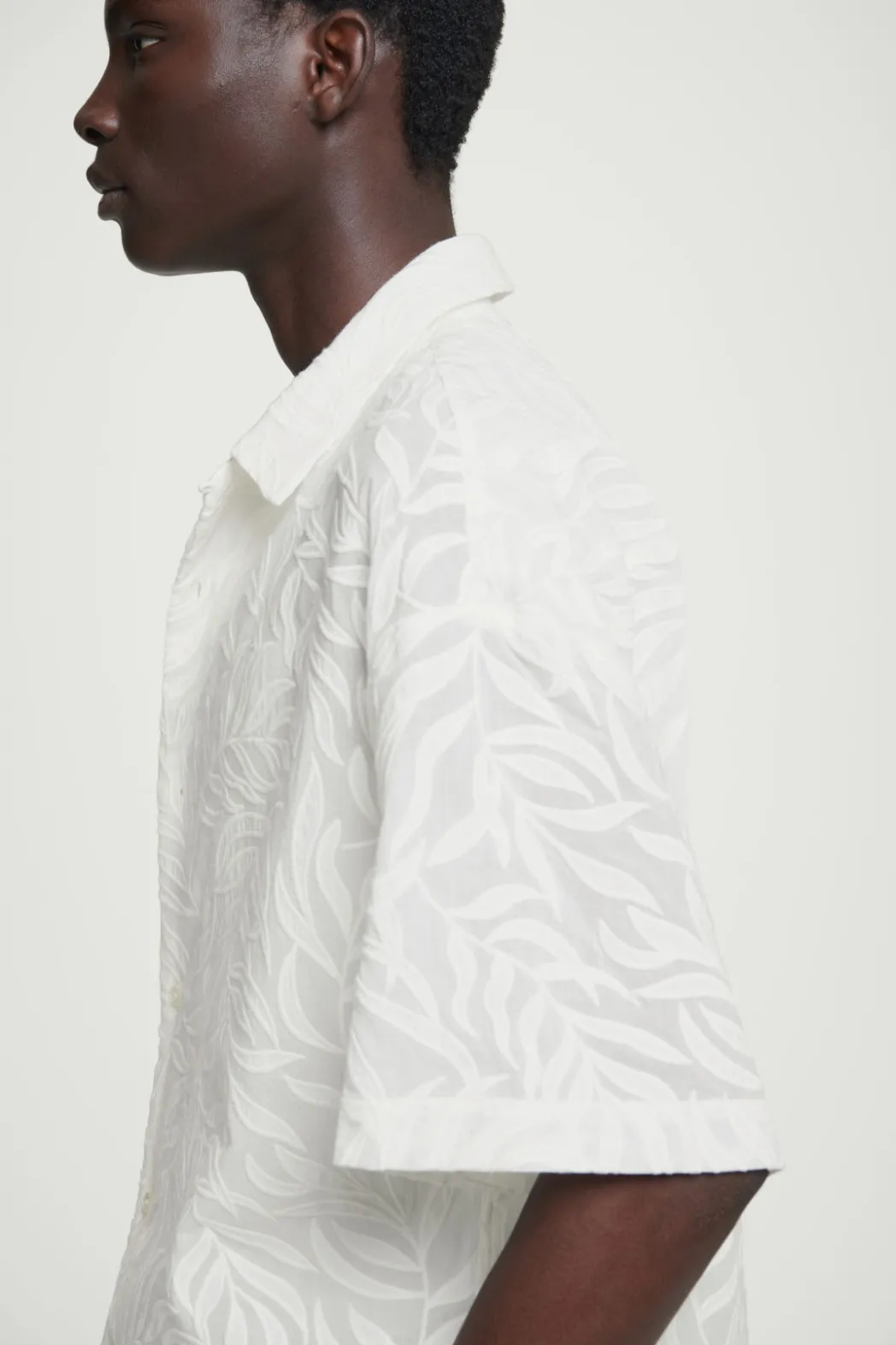 Best COS RELAXED BRODERIE-ANGLAISE COTTON SHIRT WHITE