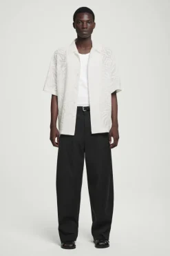 Best COS RELAXED BRODERIE-ANGLAISE COTTON SHIRT WHITE