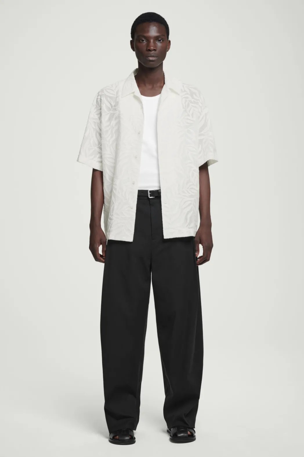Best COS RELAXED BRODERIE-ANGLAISE COTTON SHIRT WHITE